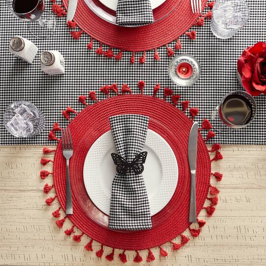 DII® Tassel Fringe Woven Round Placemats